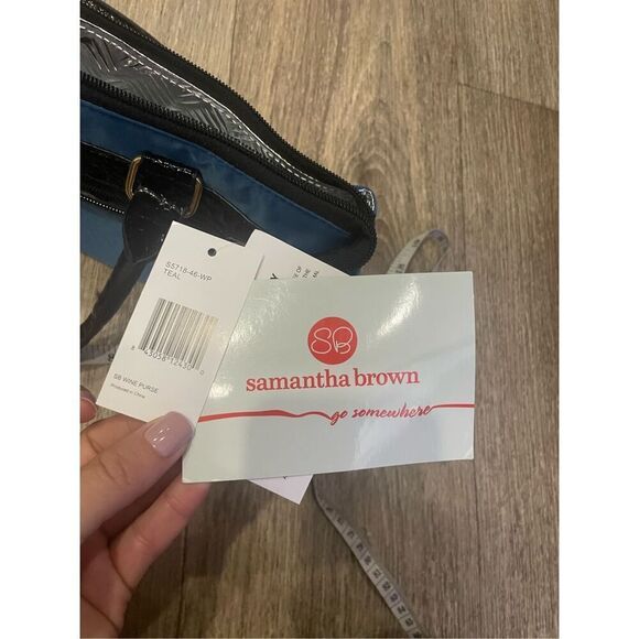 Samantha Brown Blue Wine Insulated Travel Case Purse New - Picture 6 of 6